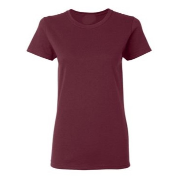20 maroon plain blank women t shirt front